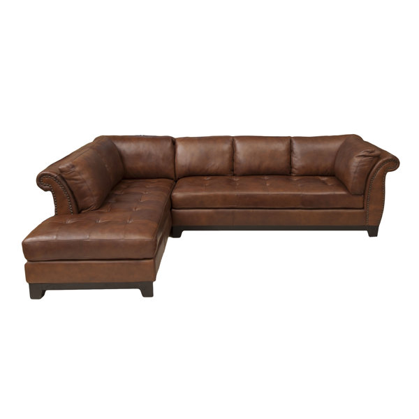Darby Home Co Jeanine 120" Wide Genuine Leather Sofa & Chaise & Reviews